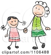 175x190 Clipart Black And White Stick Drawing Of A Happy Mother