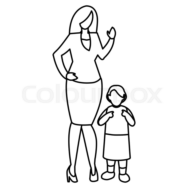 800x800 Cute Mother With Daughter Characters Stock Vector Colourbox