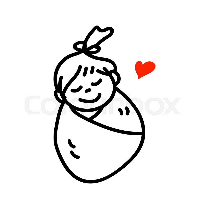800x800 Hand Drawing Cartoon Happy Baby Mother Stock Vector Colourbox