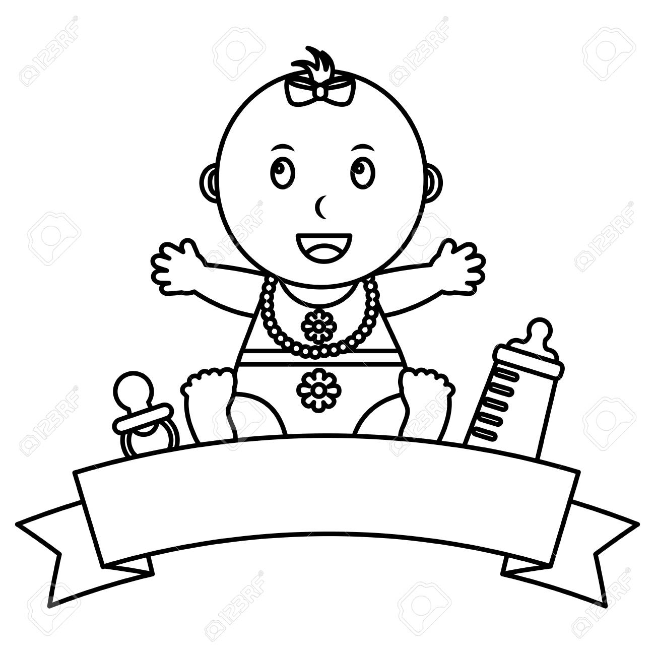 1300x1300 Vintage Baby Girl Drawing Sketch Toys Mother Free Sweet Little