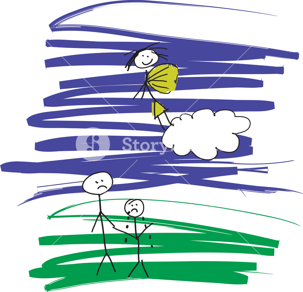 1000x965 a child like drawing of a mother who has died and gone to heaven