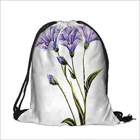 466x466 Draw Pocket Polyester Backpack Flower Elegant Wild