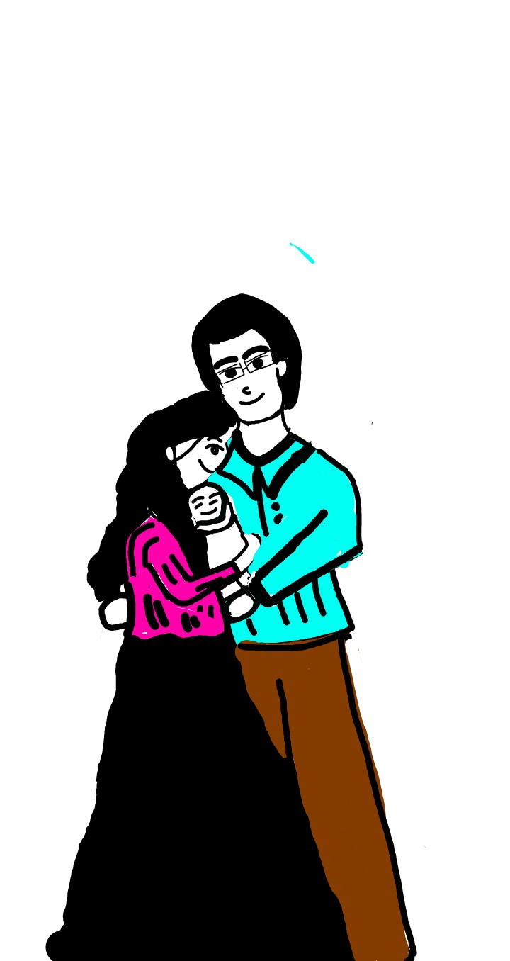 720x1356 Familyeditdrawingfathermotherbabyparenthoodlove