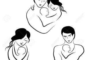 300x210 Mother Father And Baby Sketches Sketch Mom And Dad Holding A Small