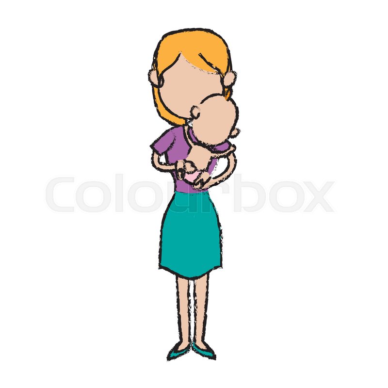 800x800 Mother Holding Baby Infant Motherhood Stock Vector Colourbox