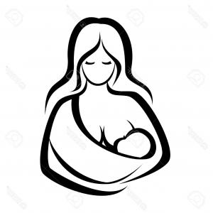 300x300 Stock Illustration Vector Babywearing Illustration Mother Hugging