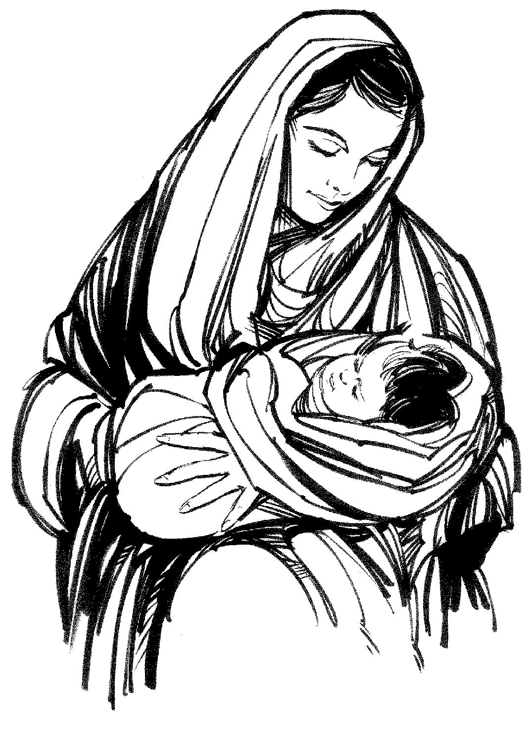 Mother Mary Drawing