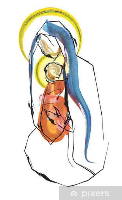 427x700 Christmas Nativity Scene Mother And Child, Virgin Mary With Baby