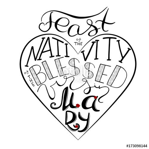 500x500 Feast Of The Nativity Of The Blessed Virgin Mary Handwritten Text