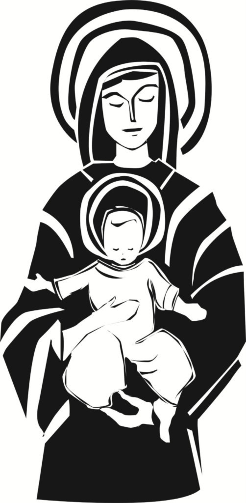 502x1024 Mother Mary And Child Wall Decal Religious Vinyl Decals