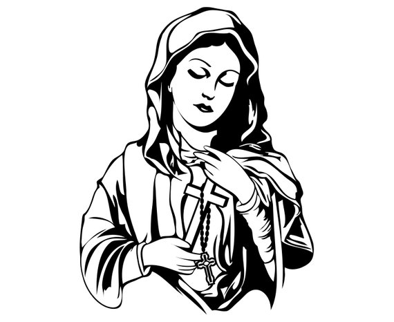 570x466 Mother Of Jesus Virgin Mary Religion Catholic Christian Etsy