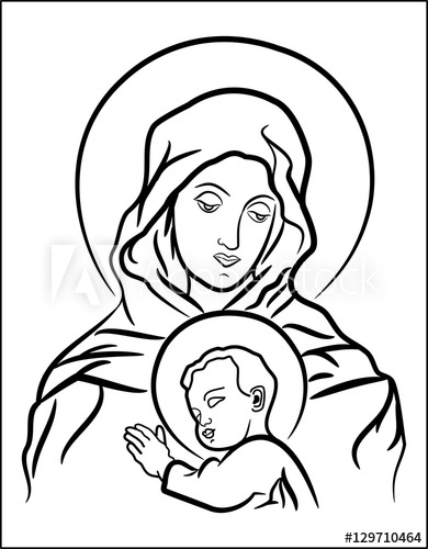 Mother Mary Drawing | Free download on ClipArtMag