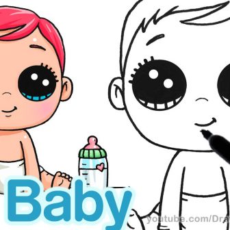 336x336 Mother And Baby Drawing Easy Shark Deer Bunny Lion Groot Animal