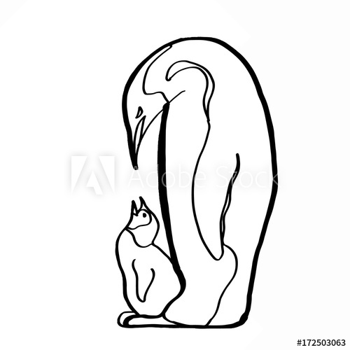 500x500 Realistic Mother Baby Drawing Penguin
