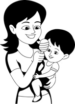 153x210 Free Black And White Children Outline Clipart