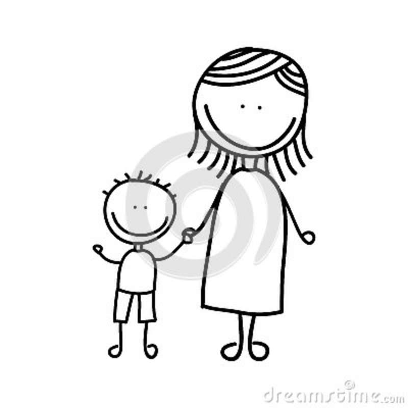 Mother With Child Drawing | Free download on ClipArtMag