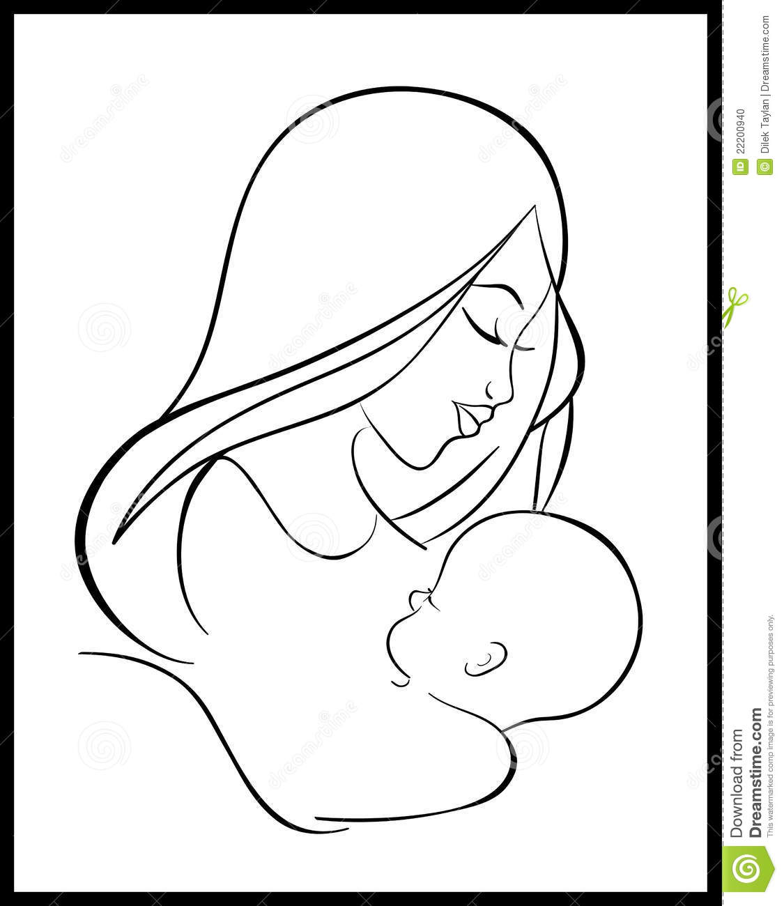 Mother With Child Drawing | Free download on ClipArtMag