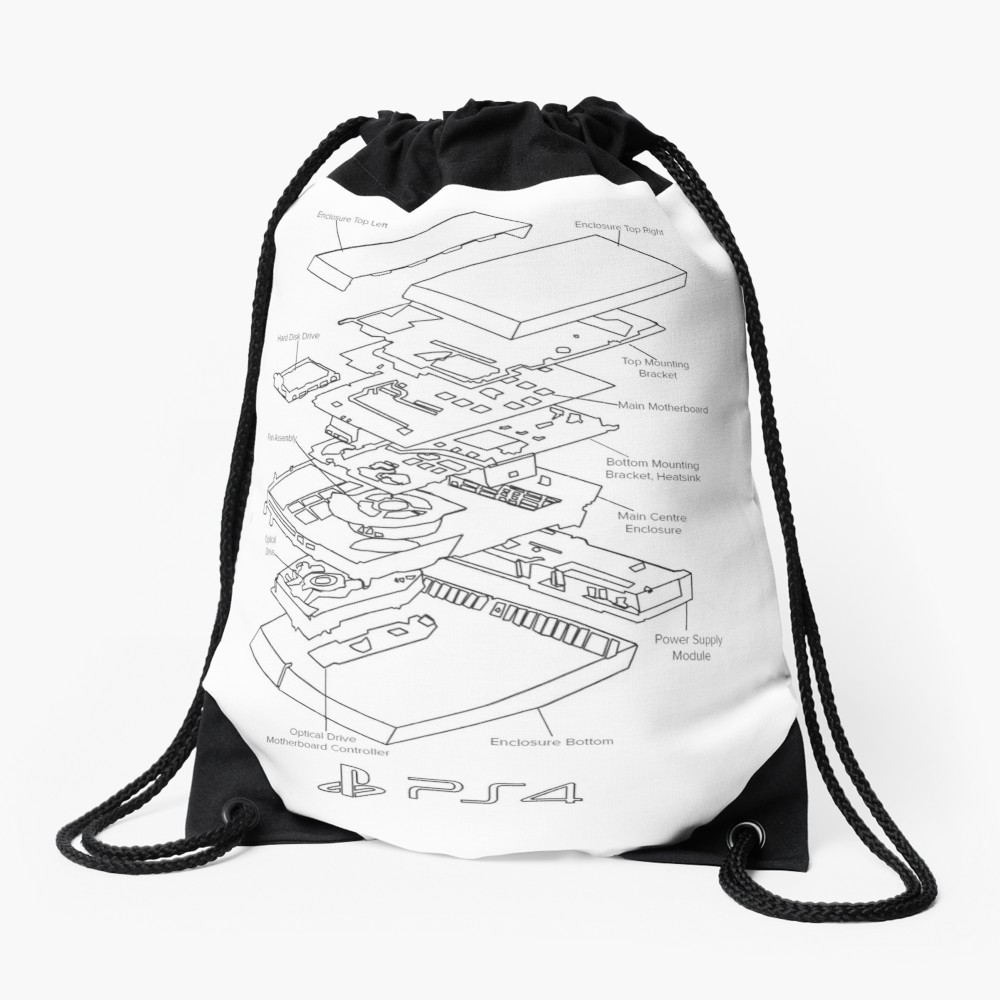 1000x1000 Dissected Drawing Drawstring Bag