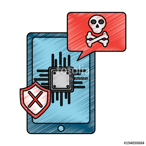 500x500 smartphone motherboard notification virus error vector