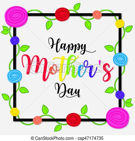 450x470 Rose Vine Mother's Day Card In Vector Format
