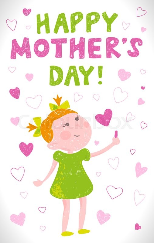 507x800 Greeting Card Mothers Day In The Style Stock Vector Colourbox