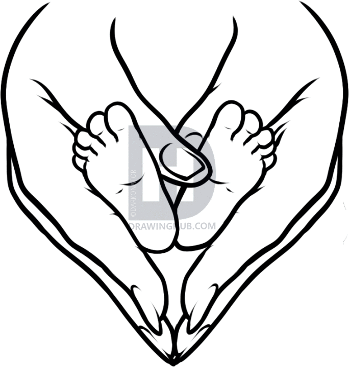 684x720 How To Draw Mother And Child, Step