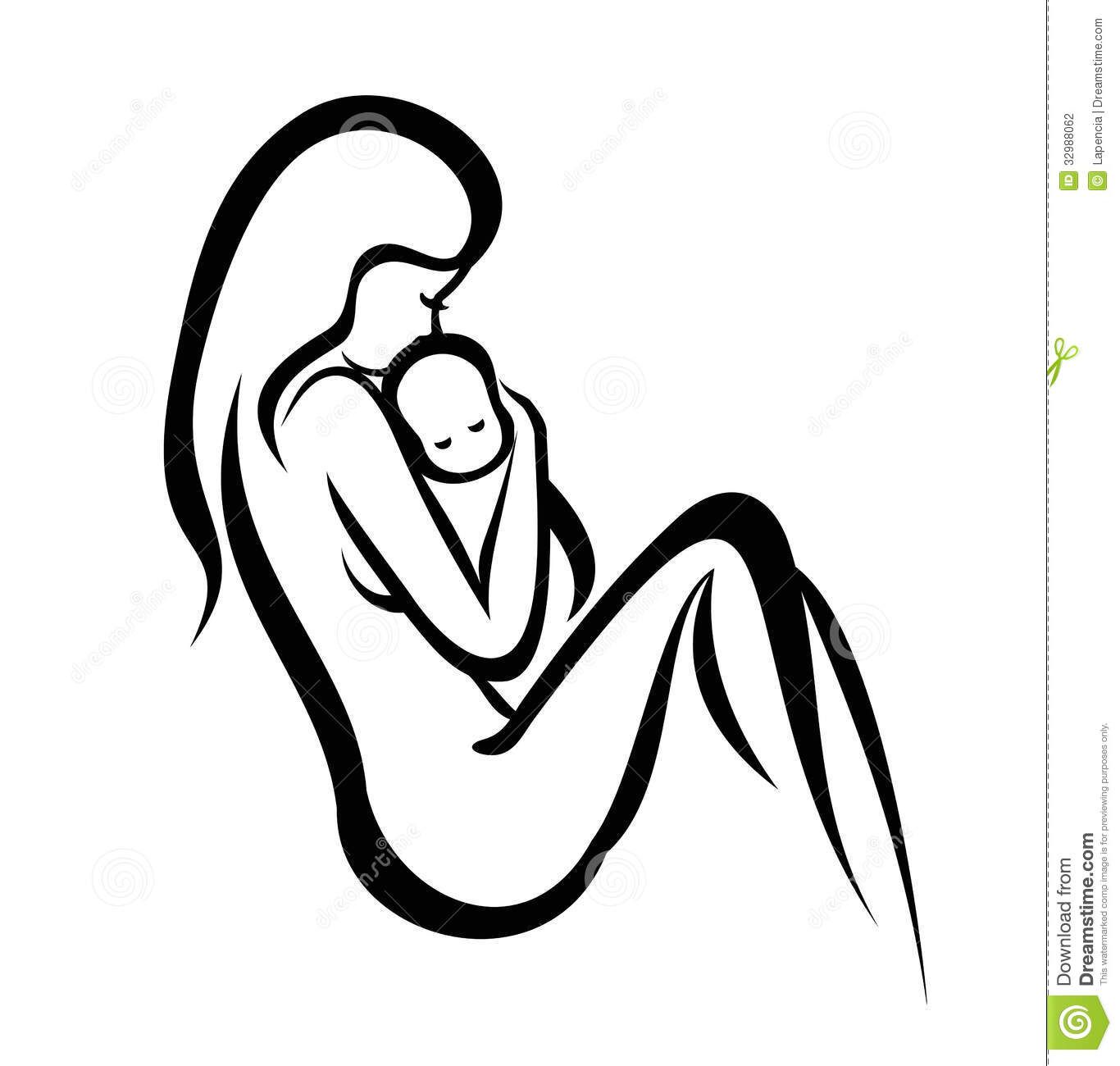 1366x1300 Mother And Baby Tattoo Outline Tattoo Mother Tattoos