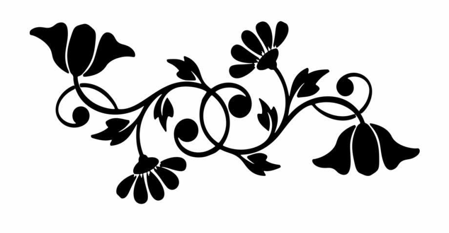920x477 Floral Flourish Flowers Motif Silhouette Abstract