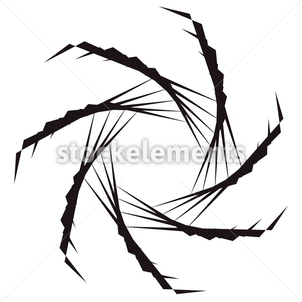 600x600 Geometric Spiral Shape Motif With Circular Elements Abstract