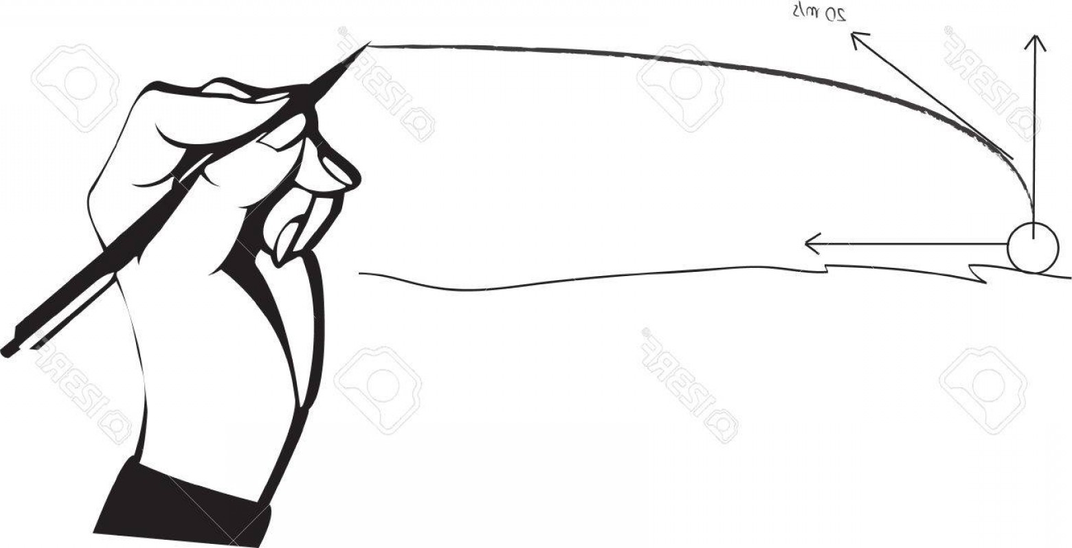 1560x798 Photostock Vector Projectile Motion Drawing With Hand Shopatcloth