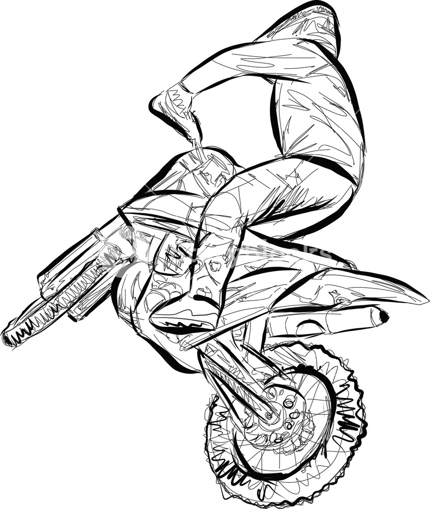 846x1000 abstract ilustration of extreme motocross racer