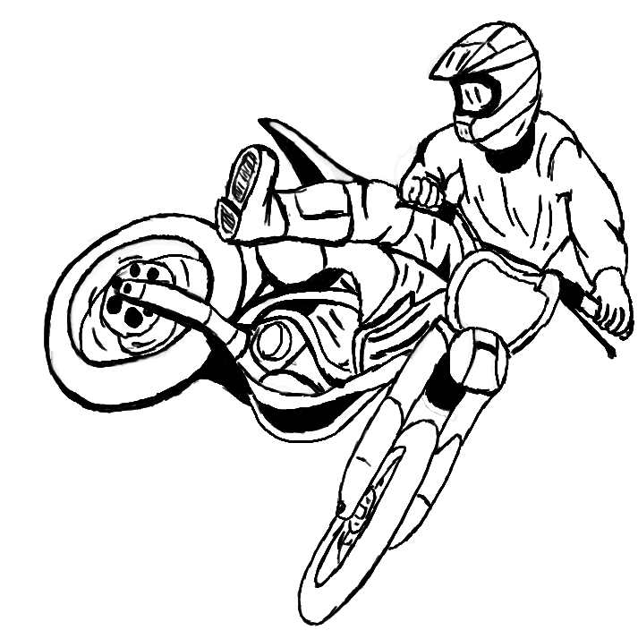 713x714 Dirt Bike Riden Sketch