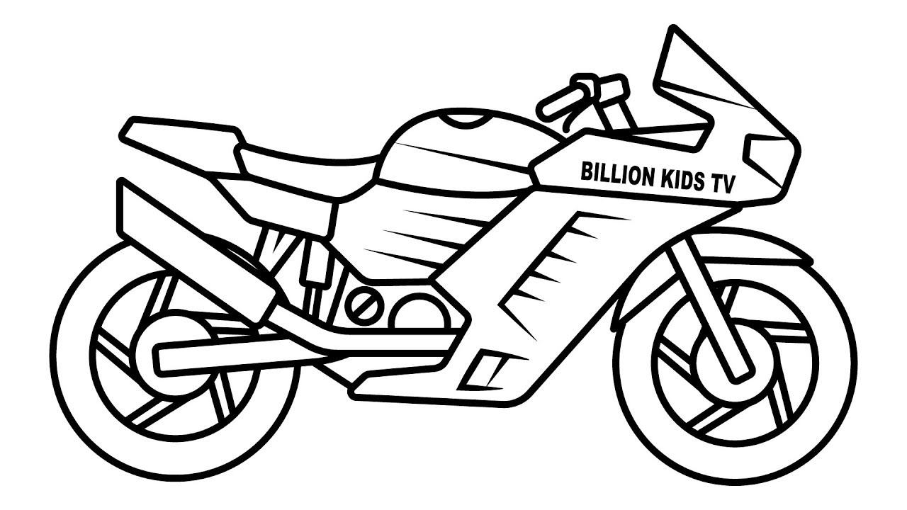 1280x720 Drawing Sport Bike Coloring For Kids
