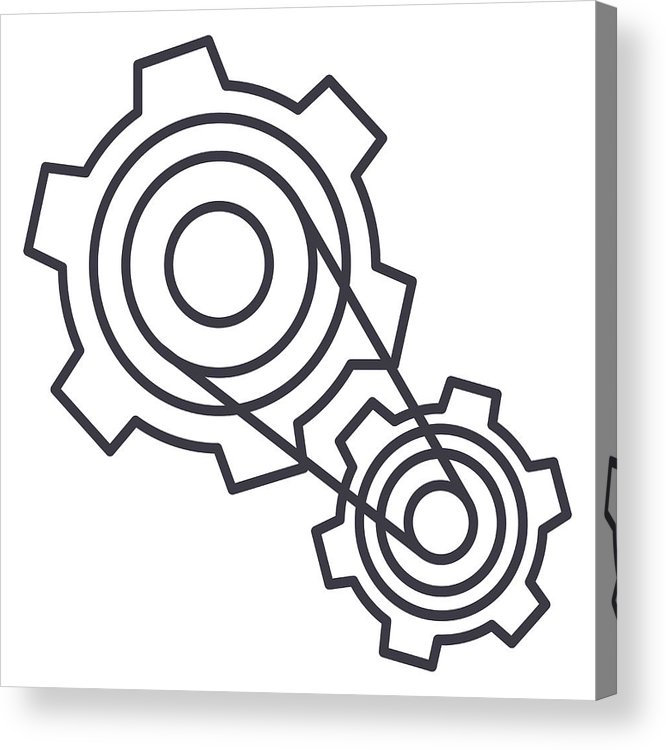 666x750 Motor Settings,engine Vector Line Icon, Sign, Illustration