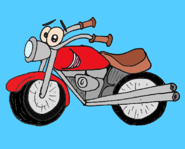 370x297 How To Draw A Cartoon Motorbike For Kids Archives