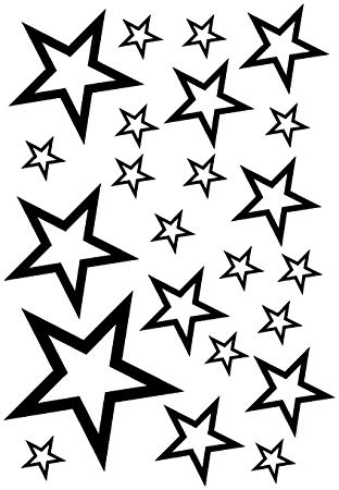 312x450 Star Sticker Set Outline Car Motorbike