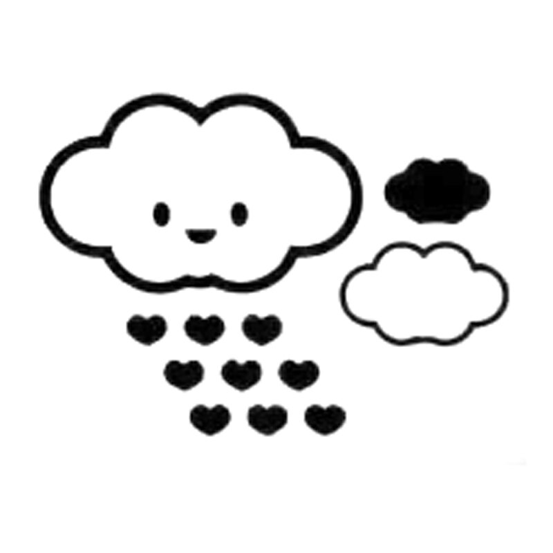 800x800 Cloud And Hearts Cartoon Fashion Motorcycle Vinyl