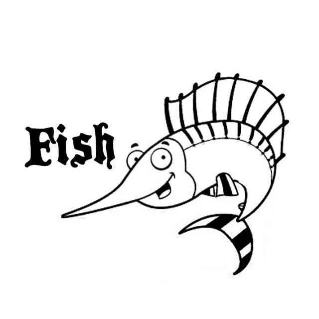 640x640 Fish Cartoon Car Styling Vinyl Car Sticker