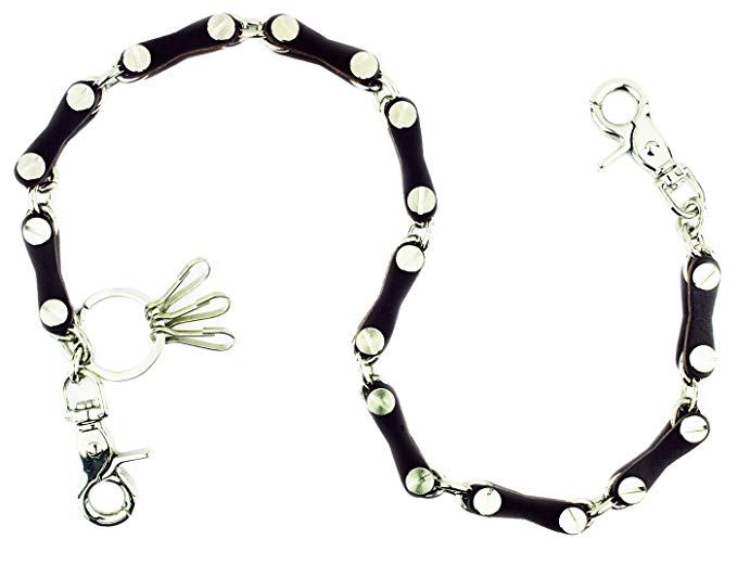 679x521 Wallet Chain, Leather, Brown, Motorcycle Style, Inches