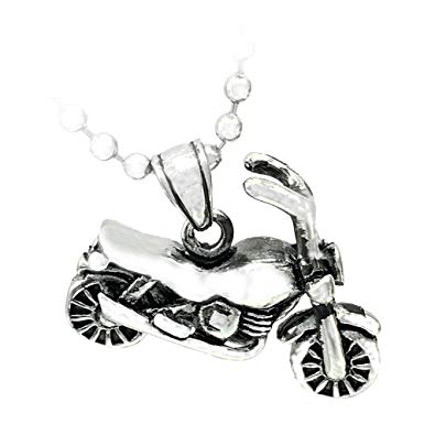 395x395 Baosity Silver Stainless Steel Skeleton Punk Motorcycle Pendant