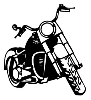 303x330 Motorcycle Front View Decal Sticker