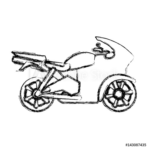500x500 Racing Motorcycle Silhouette Icon Vector Illustration Graphic