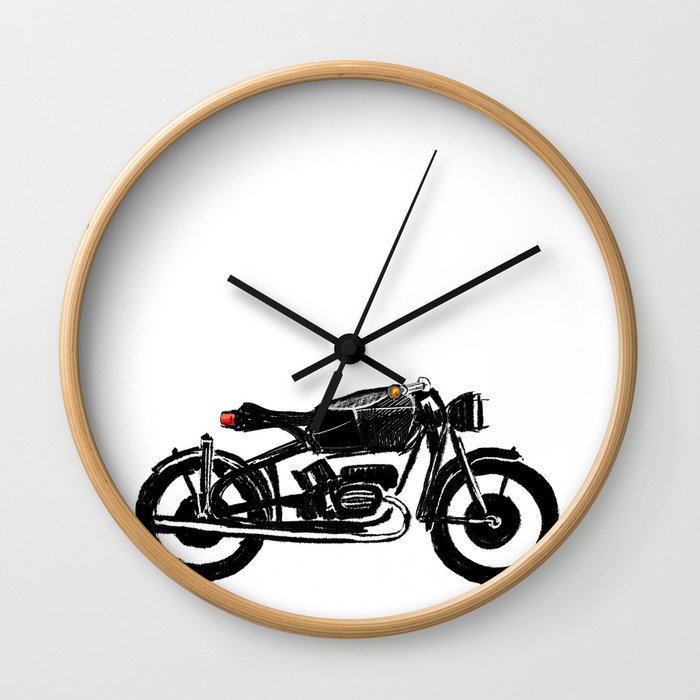 700x700 Untitled Motorcycle Drawing Wall Clock