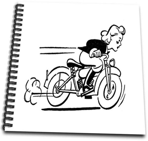 600x570 Db Black N White Drawing Of Girl Racing