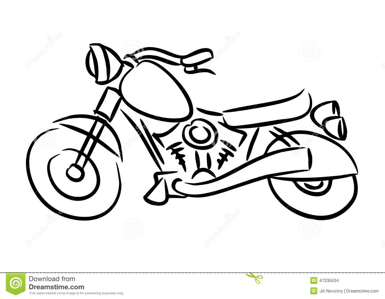 1300x1009 Easy Cartoon Motorcycle