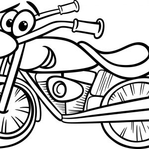 300x300 Cartoon Motorcycle Coloring Pages New Motorcycle Drawing For Kids