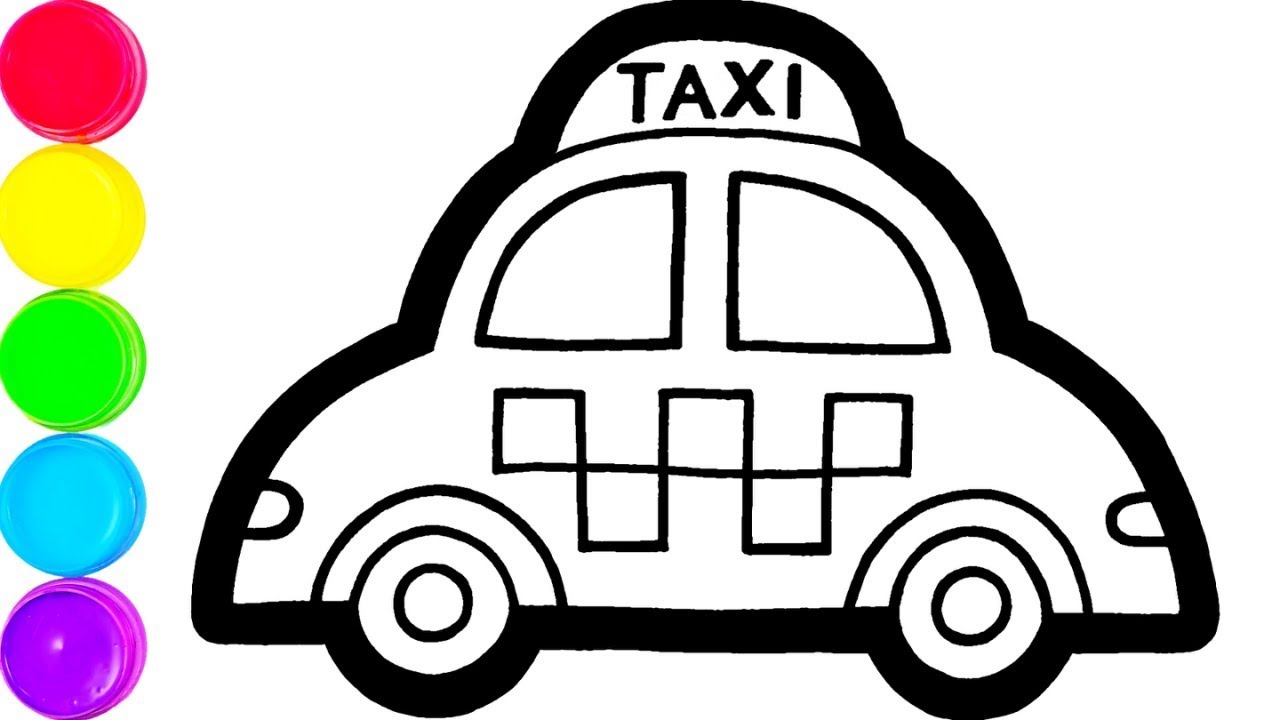 1280x720 Glitter Taxi Motorcycle Coloring And Drawing For Kids, Toddlers