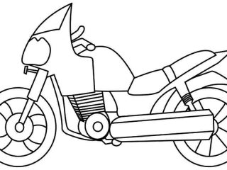 320x240 Motorcycle Drawing For Kids Motorcycle Line Drawing