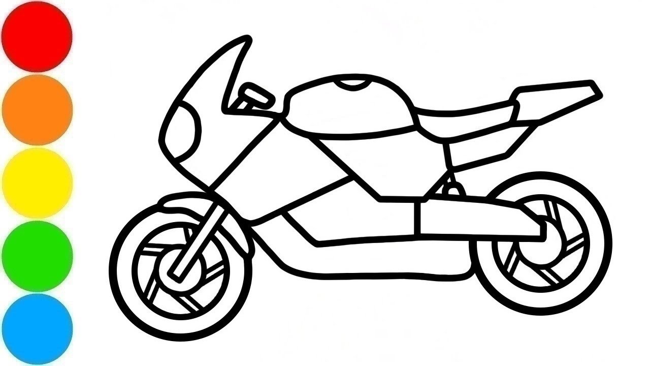 1280x720 Learn Colors While Painting And Drawing Motorcycle For Kids