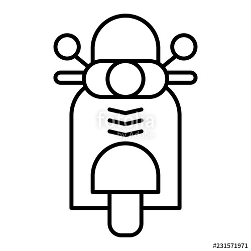 500x500 Motorbike Thin Line Icon Motorcycle Vector Illustration Isolated